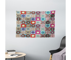 Geometric Mosaic Tiles Wide Tapestry