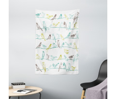 Birds Sitting on Wires Tapestry