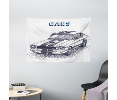 Sports Car Grunge Wide Tapestry