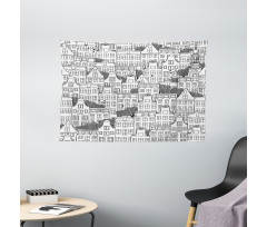 European Houses Urban Wide Tapestry