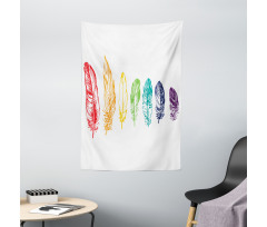 Rainbow Feathers Tapestry
