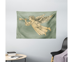 Flying Angel Art Wide Tapestry
