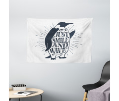 Penguin and Words Wide Tapestry
