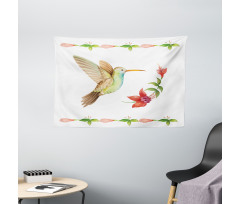 Hummingbird Artwork Wide Tapestry