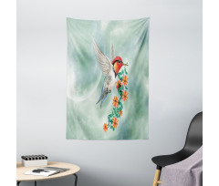 Bird with Flower Branch Tapestry