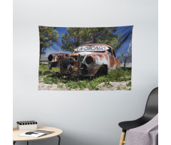 Old Abandoned Car USA Wide Tapestry