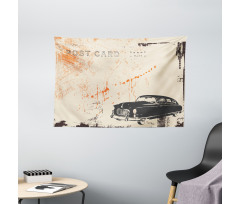 Old Fashioned Car Art Wide Tapestry