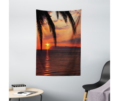 Sunrise on Sea and Palms Tapestry