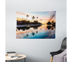 Sunset Moorea Island Wide Tapestry