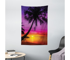 Palm Shadow at Sunset Tapestry