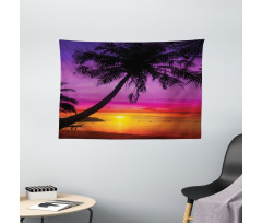 Palm Shadow at Sunset Wide Tapestry