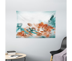 Orchids Blossoms Floral Wide Tapestry