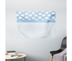 Baby Blue Polka Dots Wide Tapestry