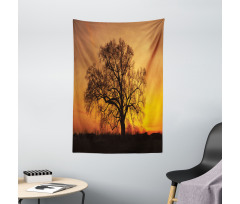 Old Oak at Sunset View Tapestry