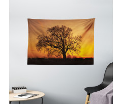 Old Oak at Sunset View Wide Tapestry