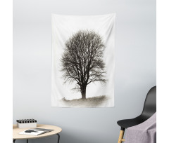 Fall Tree Monochrome Art Tapestry