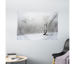 Winter Snowy Forest Cold Wide Tapestry