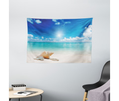 Seashells Tropical Beach Wide Tapestry