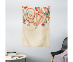 Seashells Pastel Colored Tapestry