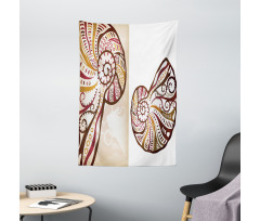 Seashells Abstract Boho Tapestry