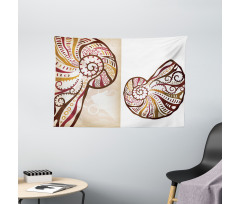 Seashells Abstract Boho Wide Tapestry