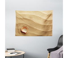 Seashells Yellow Sand Wide Tapestry