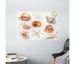 Seashells Marine Aquatic Wide Tapestry