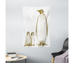 King and Baby Penguin Tapestry