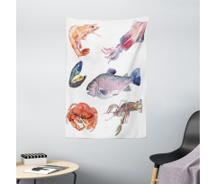 Sea Animals Watercolor Tapestry