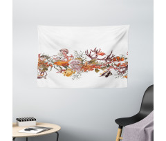 Coral Algea Sealife Wide Tapestry