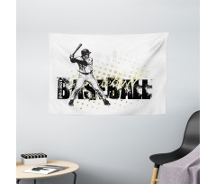 Baseball Grunge Batting Wide Tapestry