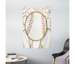 Baseball Ball Pattern Tapestry