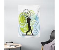 Baseball Player Circles Tapestry