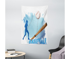 Baseball Sport Cartoon Tapestry