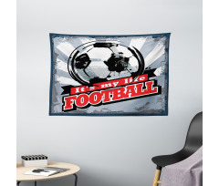 Grungy Football Pop Art Wide Tapestry
