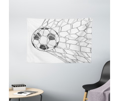 Soccer Ball in Net Wide Tapestry