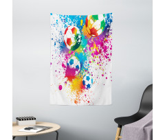 Colorful Splashes Balls Tapestry