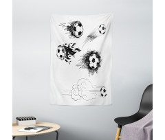 Football in Flame Tapestry