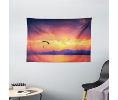 Paragliding at Sunset Wide Tapestry