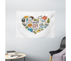Heart with Sport Wide Tapestry