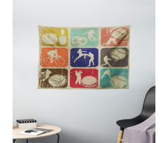 Grunge Sports Banners Wide Tapestry
