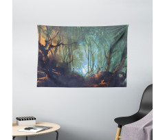 Mystic Dark Forest Wide Tapestry