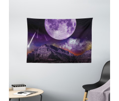 Moon and Asteroids Wide Tapestry