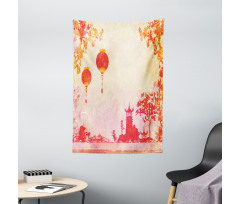 Chinese Lanterns Building Tapestry