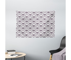 Small Flowers Leaves Wide Tapestry