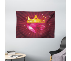 Pink Diamond Crown Art Wide Tapestry