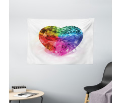 Love Heart Romance Wide Tapestry