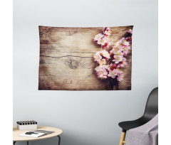 Spring Blossom on Wood Wide Tapestry