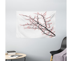 Cherry Branch Floral Wide Tapestry