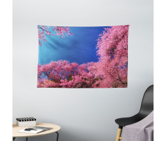 Cherry Blossom Trees Wide Tapestry